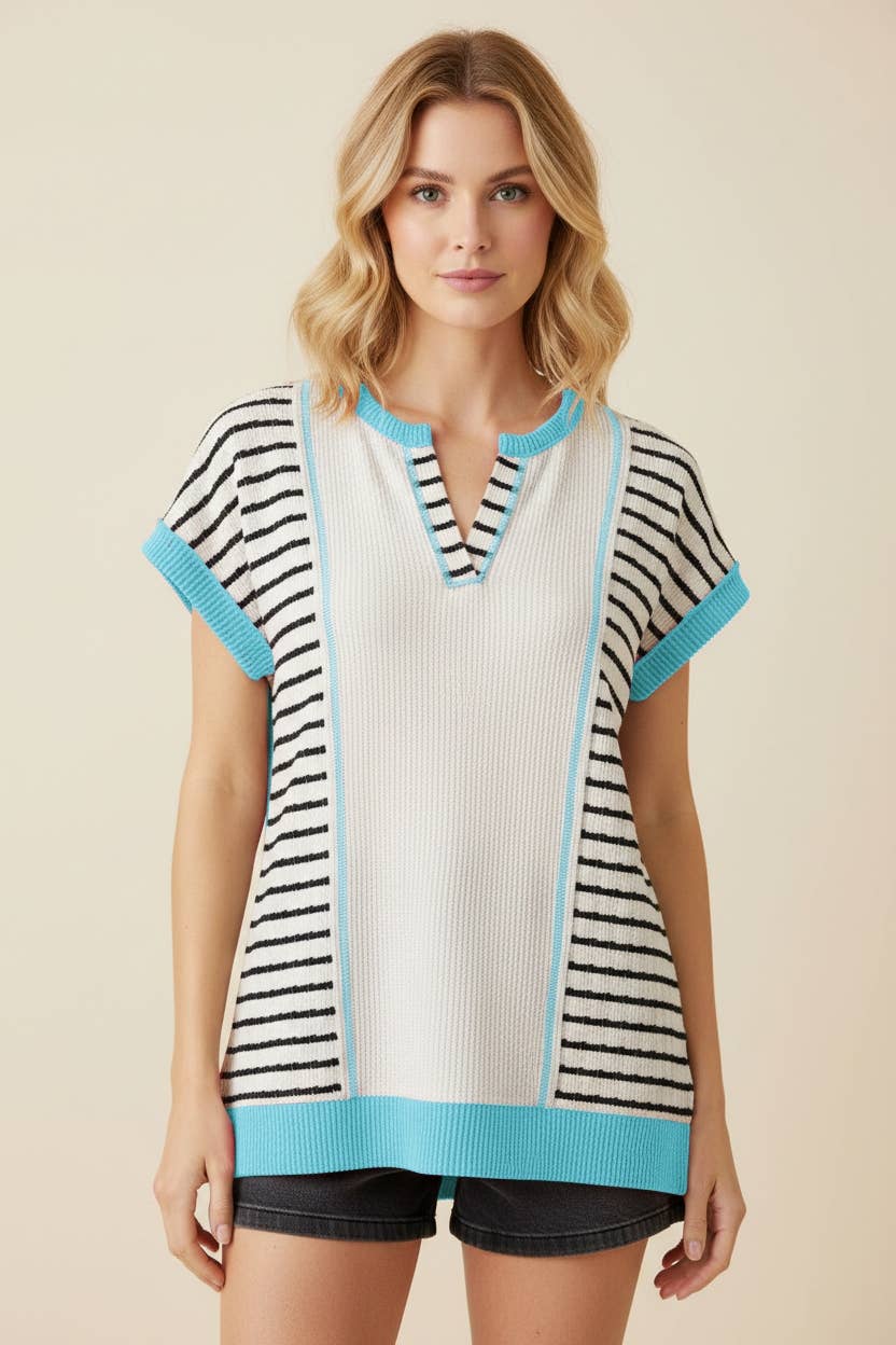 Striped blue top