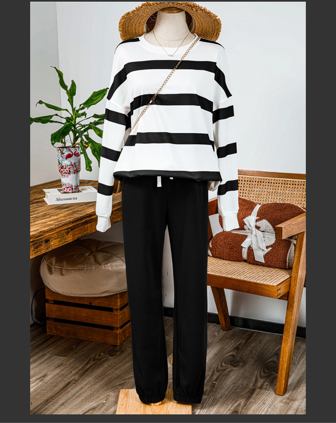 Black/White striped set