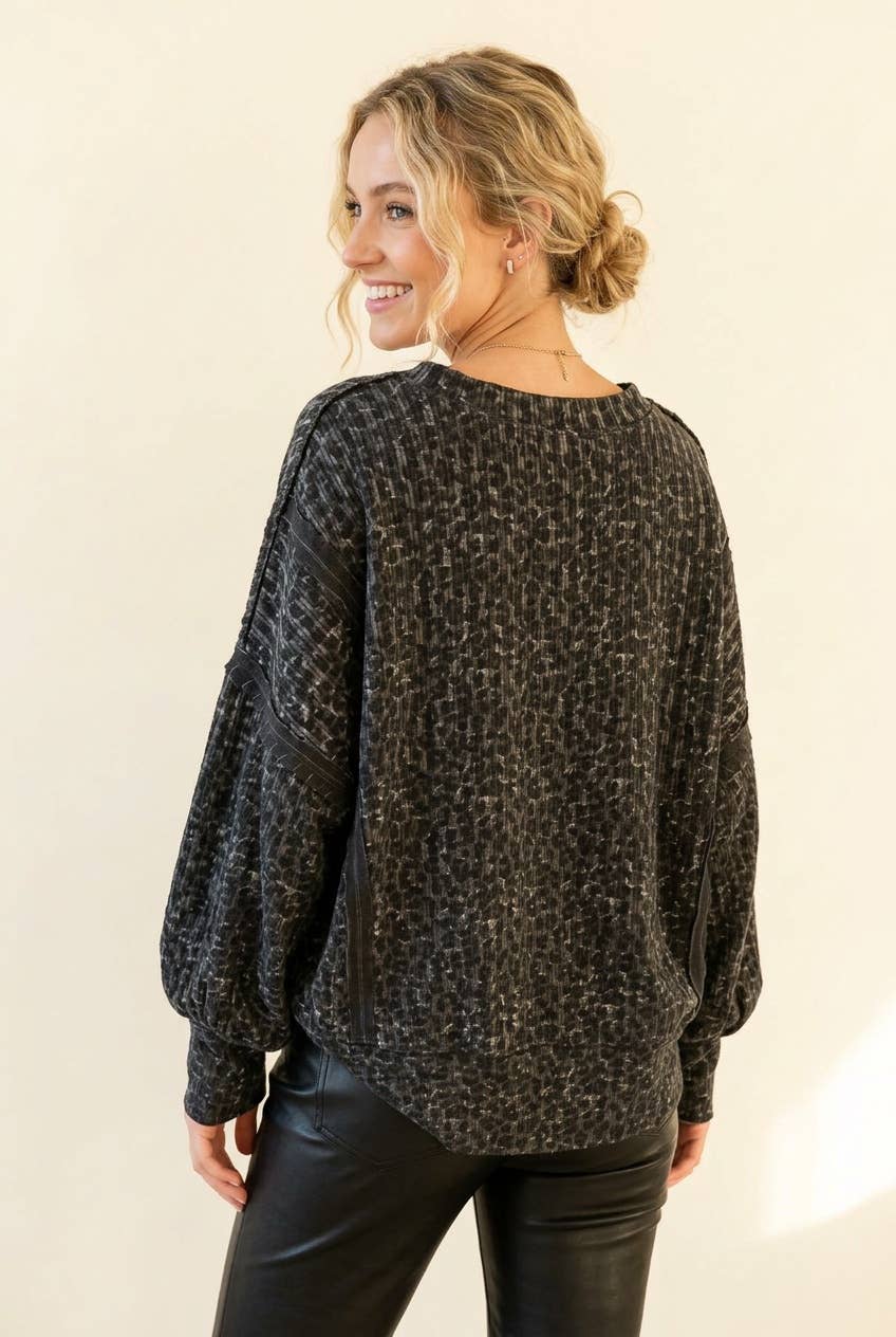 Leopard Print Oversized Top