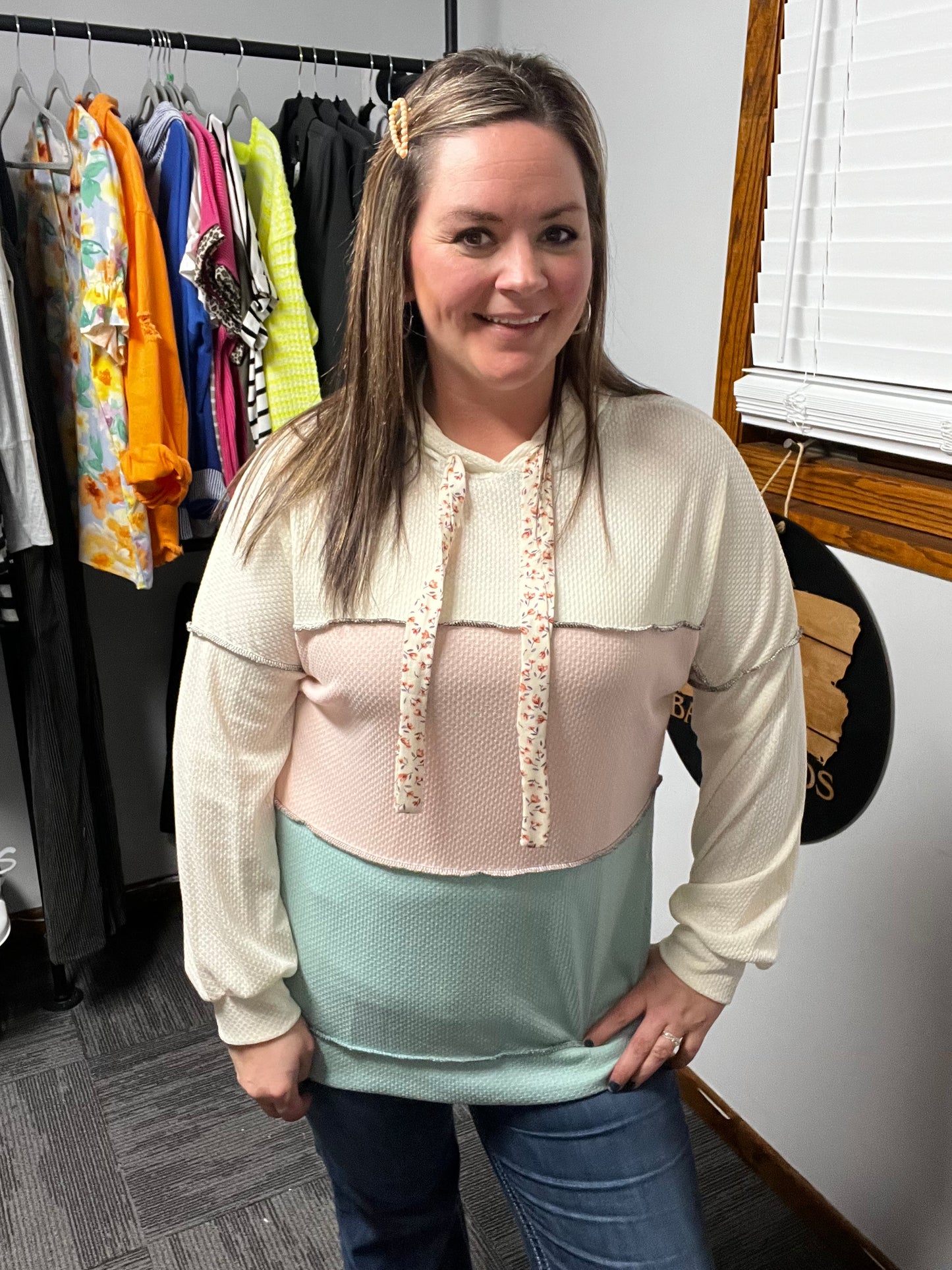 Lightweight Color Block Hoodie