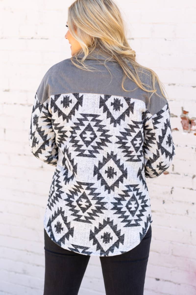 Grey western aztec jacket