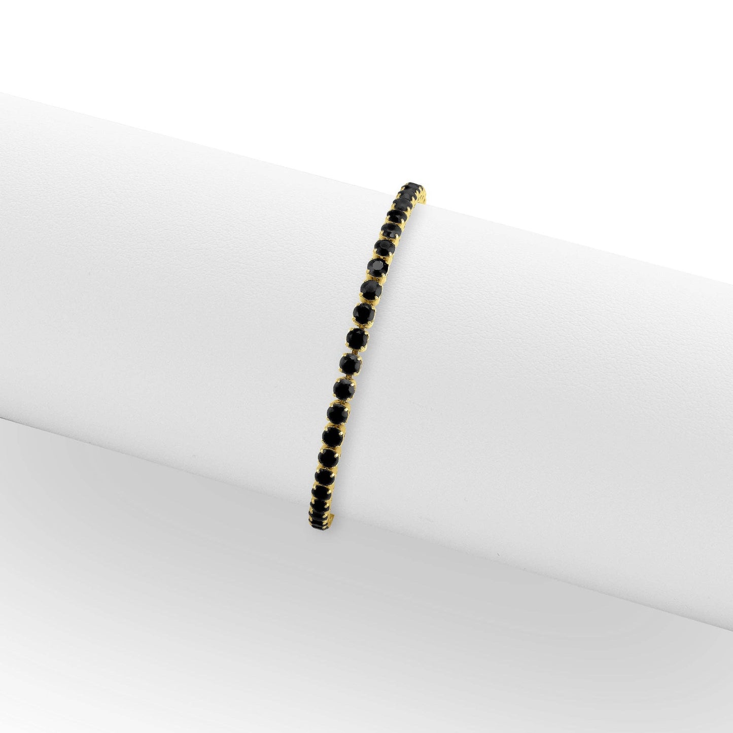 18k Gold PVD Coated Stainless Steel Jet Rhinestone