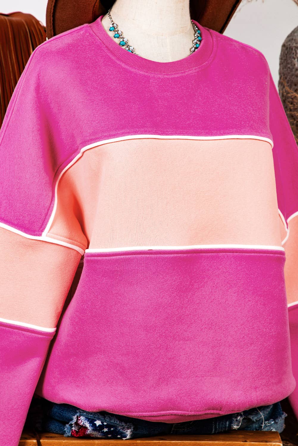 Colorblock Drop Shoulder Sweatshirt