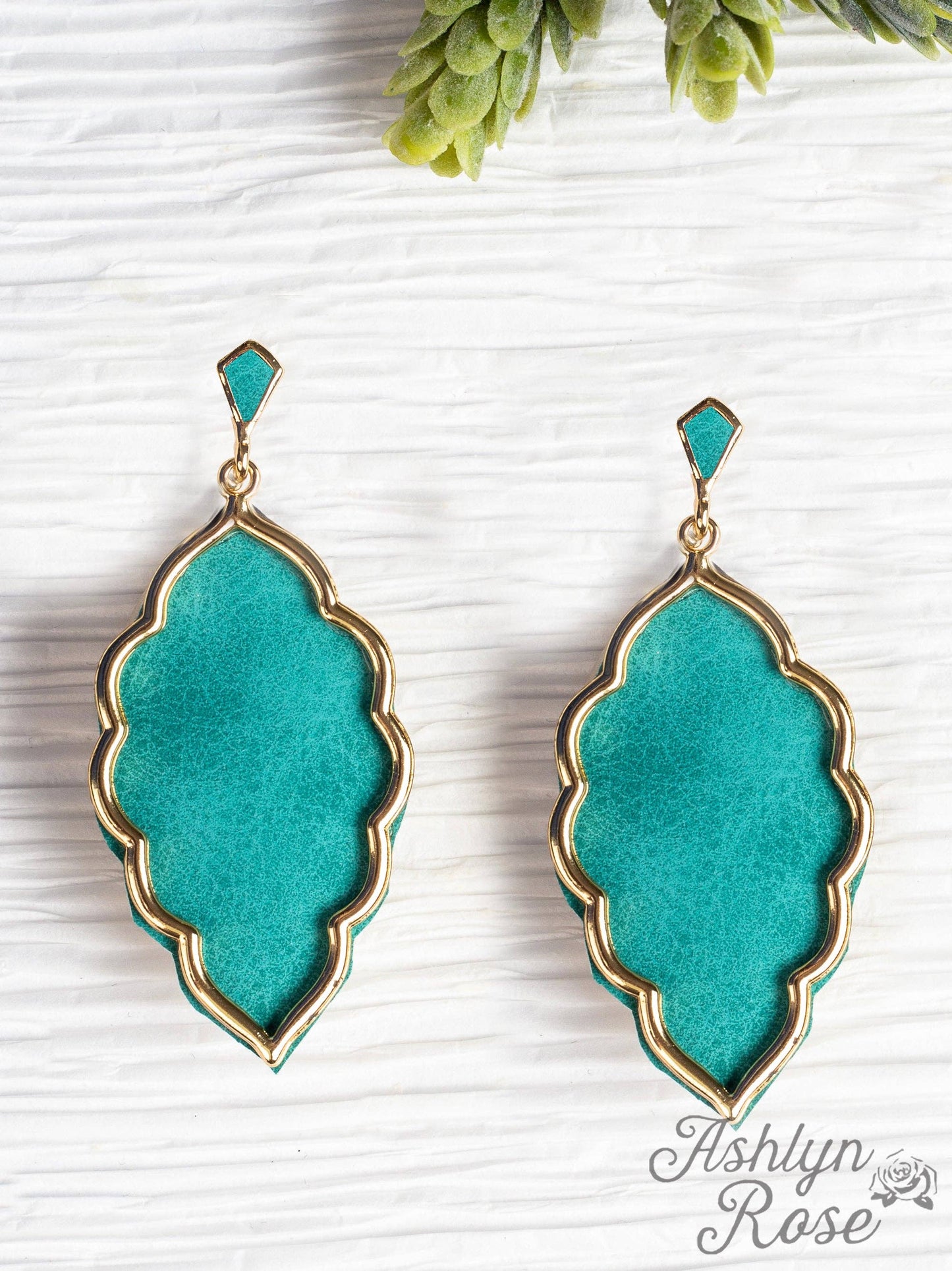 Let's Fall in Love Rain Drop Earrings with Silver Casing, Turquoise