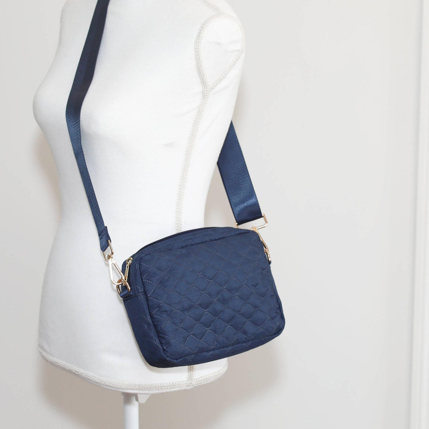 Sophie Quilted Crossbody - Navy