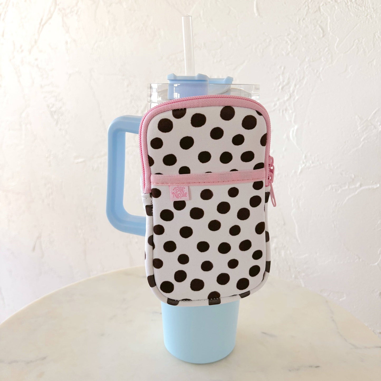 Water Bottle Backpack - Brown Dots