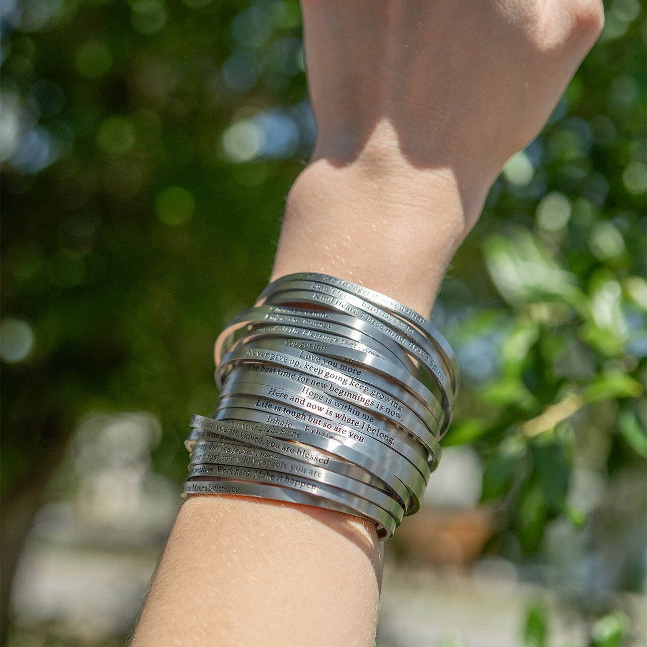 18K Gold PVD You Got This Engraved Bangle Bracelet