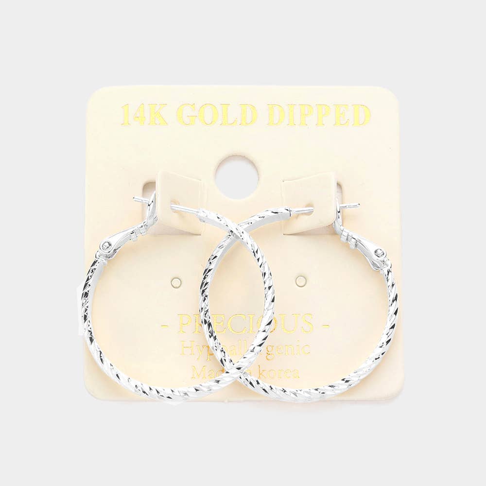 Textured Metal Hoop Earrings