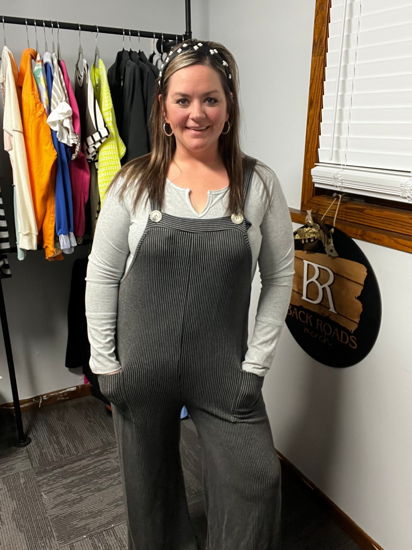 Grey Ribbed Long Sleeve