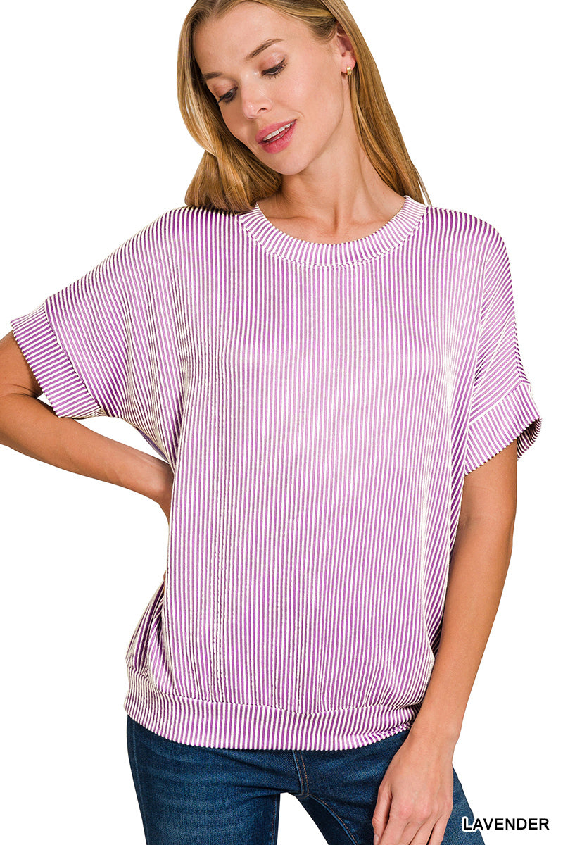 Corded ribbed top lavender
