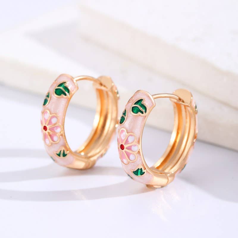 Vintage floral hoops
