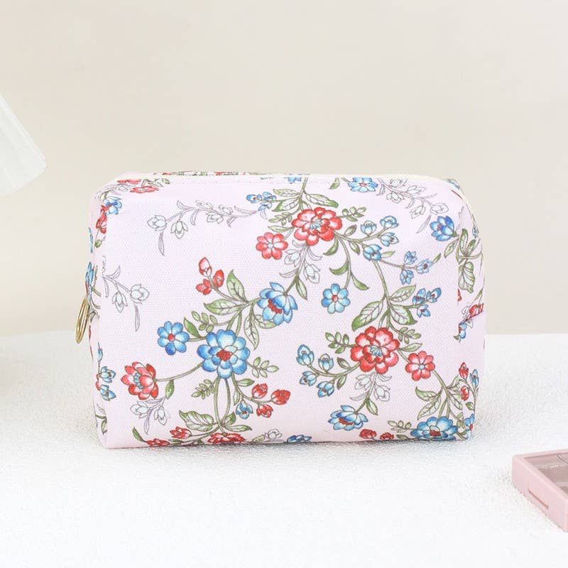 Floral makeup pouch