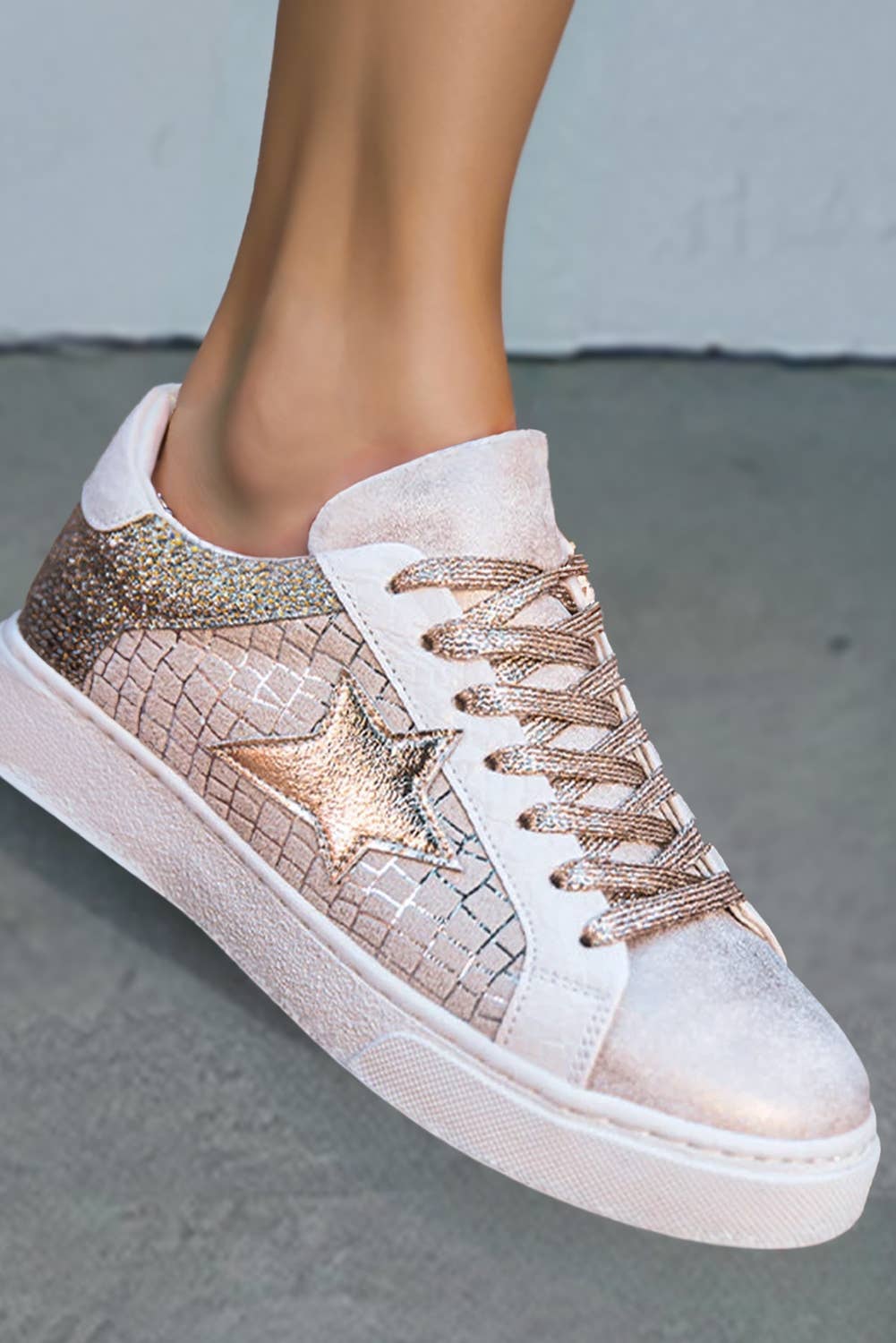Glitter Star Patchwork Sneakers