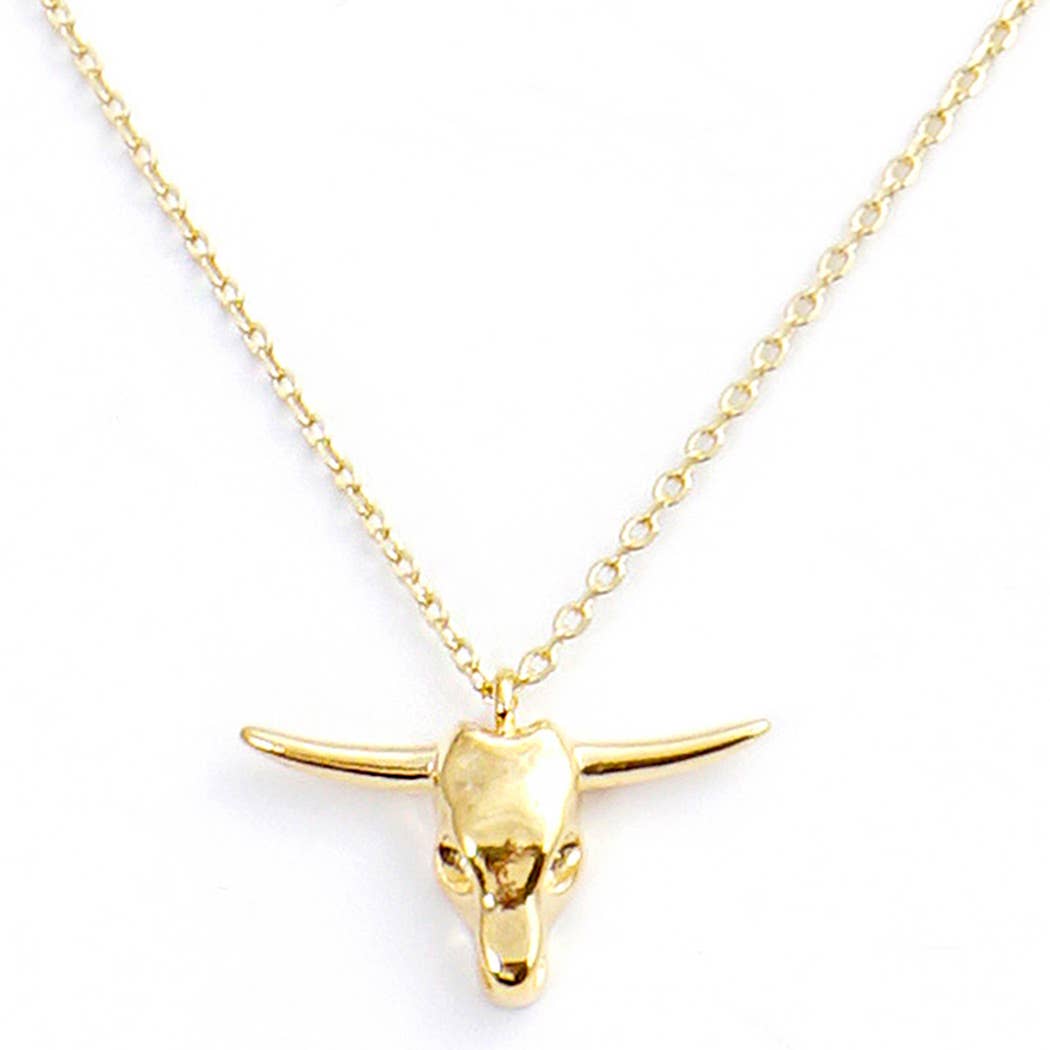 Live Freely Bull Head Necklace