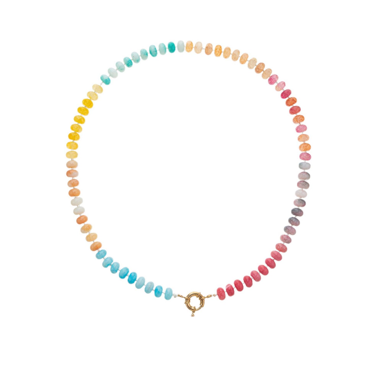 Natural Stone Semi-Precious Glass Mixed Necklace