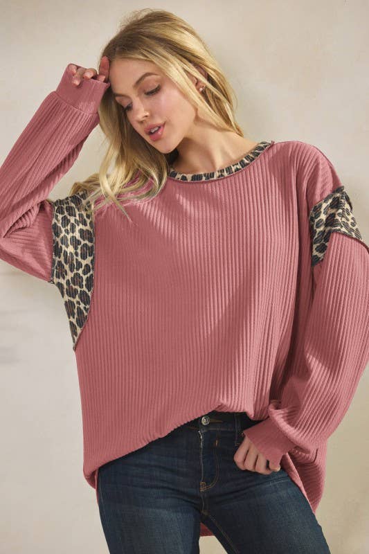 mauve animal contrast top