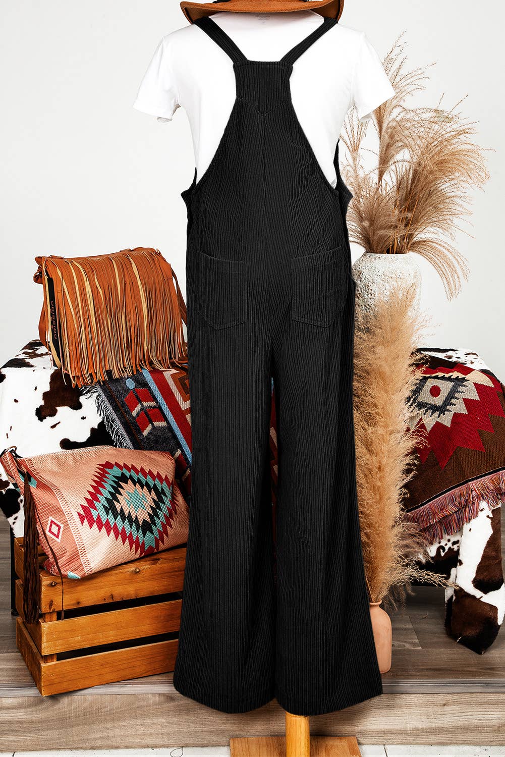 Corduroy Overall Black