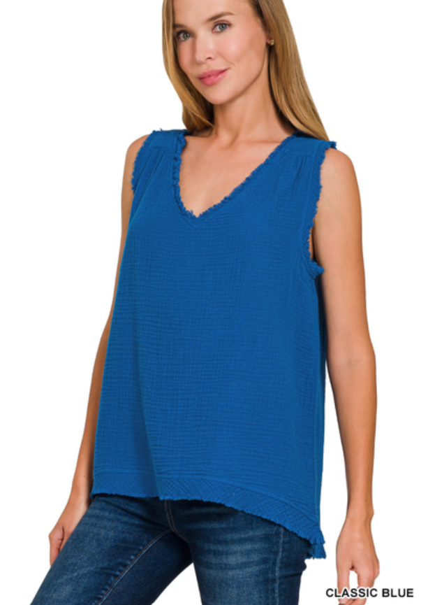 Gauze raw edge tank