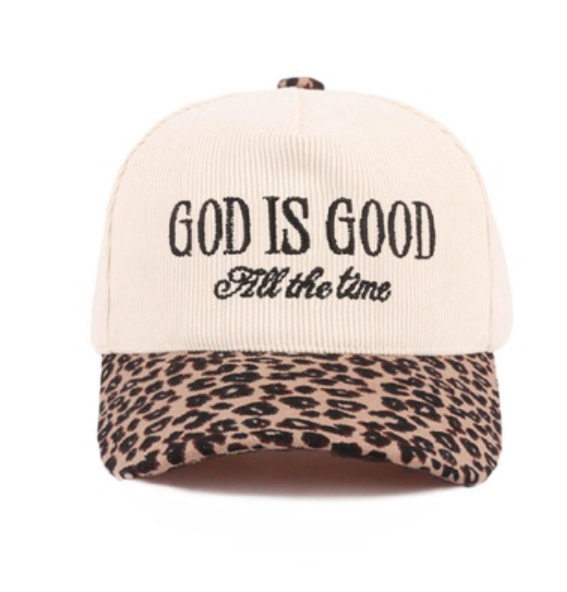 God is good all the time two tone corduroy cap