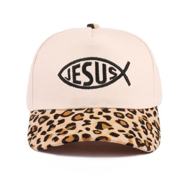 Jesus fish symbol two tone cotton cap