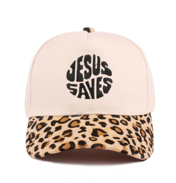 Jesus saves two tone canvas cotton cap