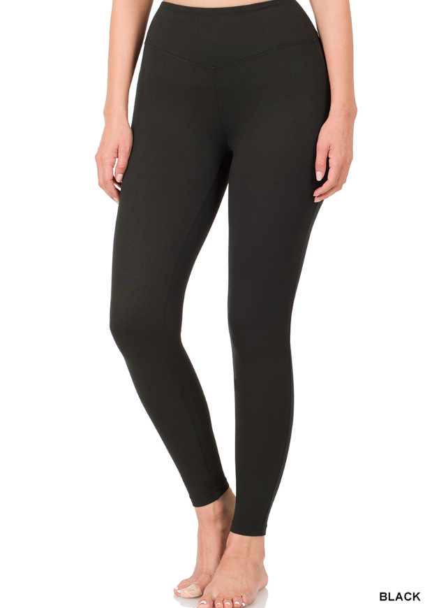 Premium microfiber wide waistband leggings