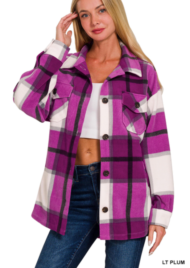 Oversized plaid shacket