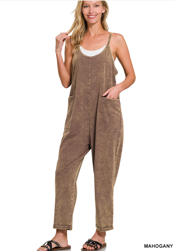 Acid wash jumpsuit