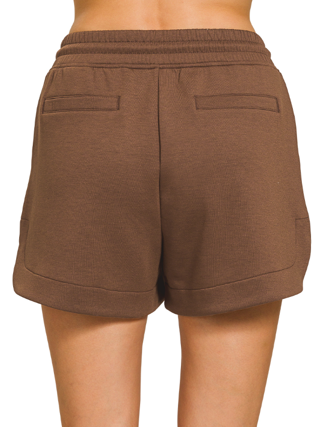 Scuba elastic waistband shorts