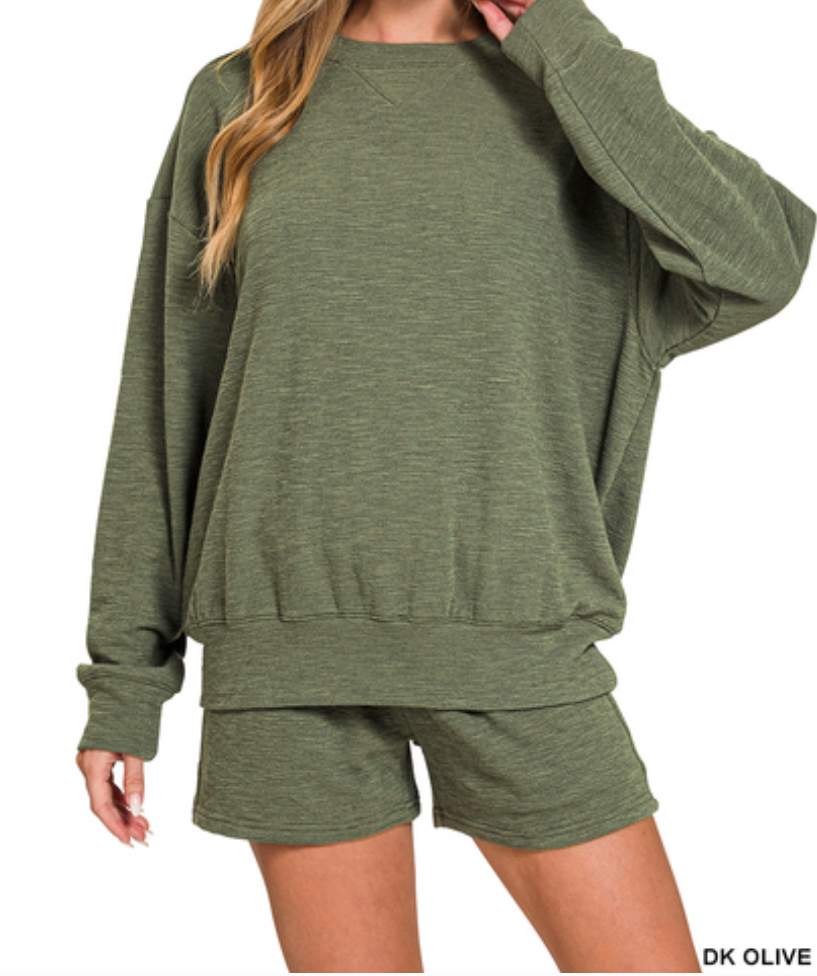 Slub pullover & shorts