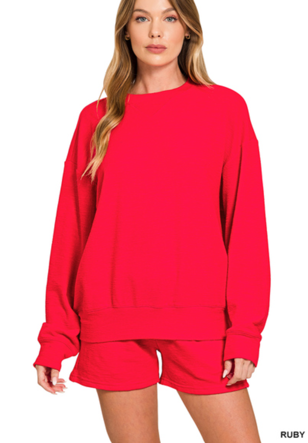 Slub pullover & shorts