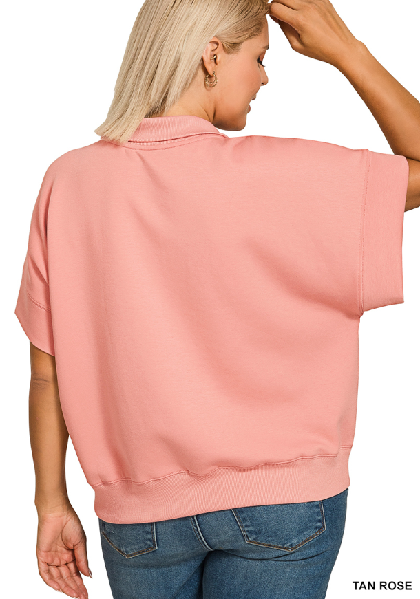 Scuba short sleeve zip pullover