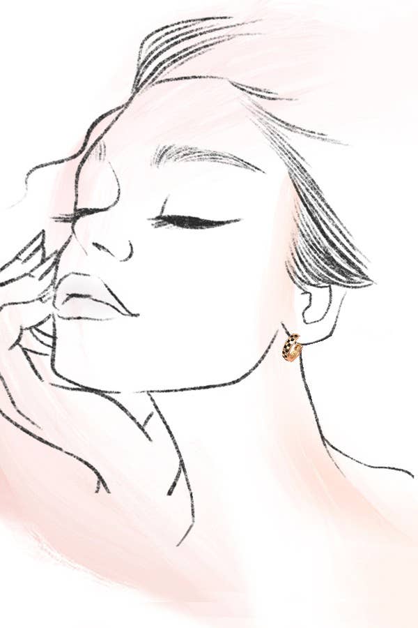 MINI CHECKER HOOP HUGGIE