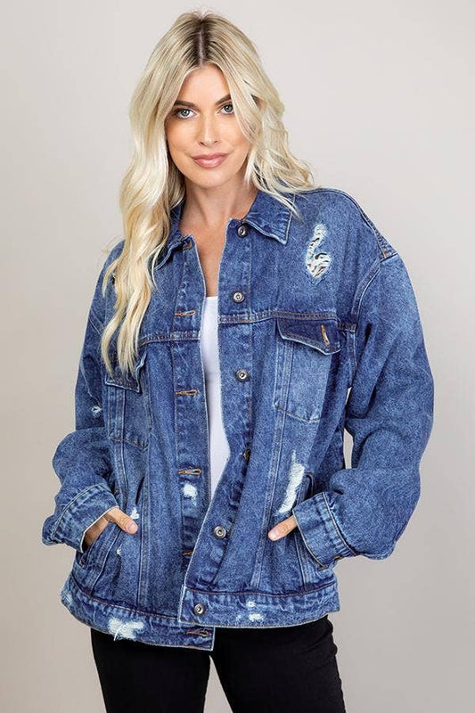 Destroyed Oversize Denim Jacket