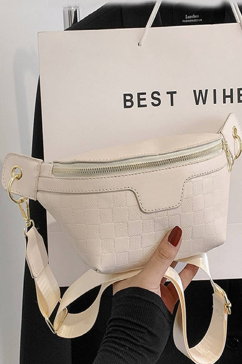 Vegan Leather Checkered Crossbody