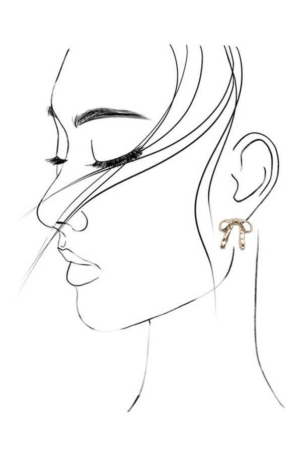 Bow stud earrings