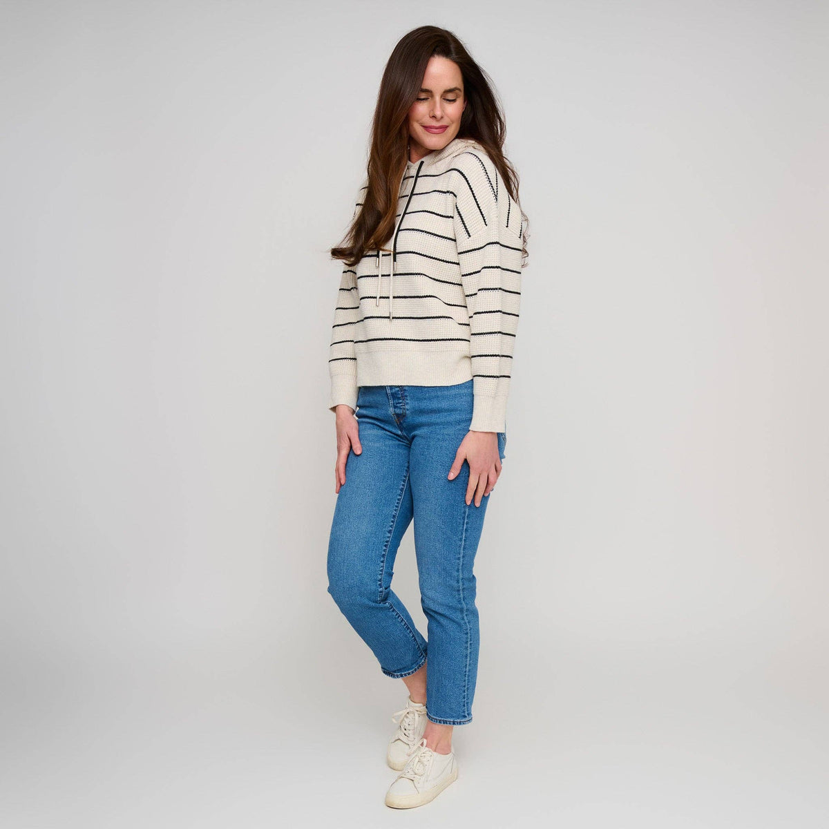 Striped Knit Hoodie