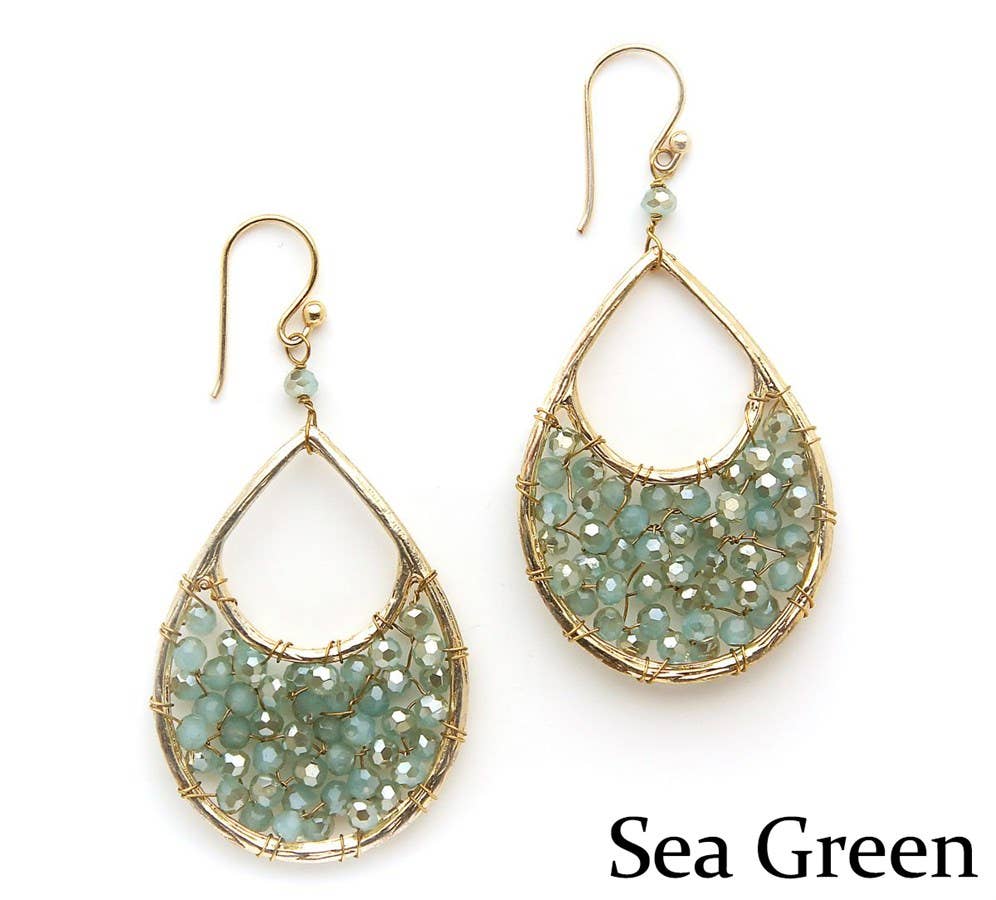 Handmade Genuine Crystal Rhinestone Tear Drop Earring