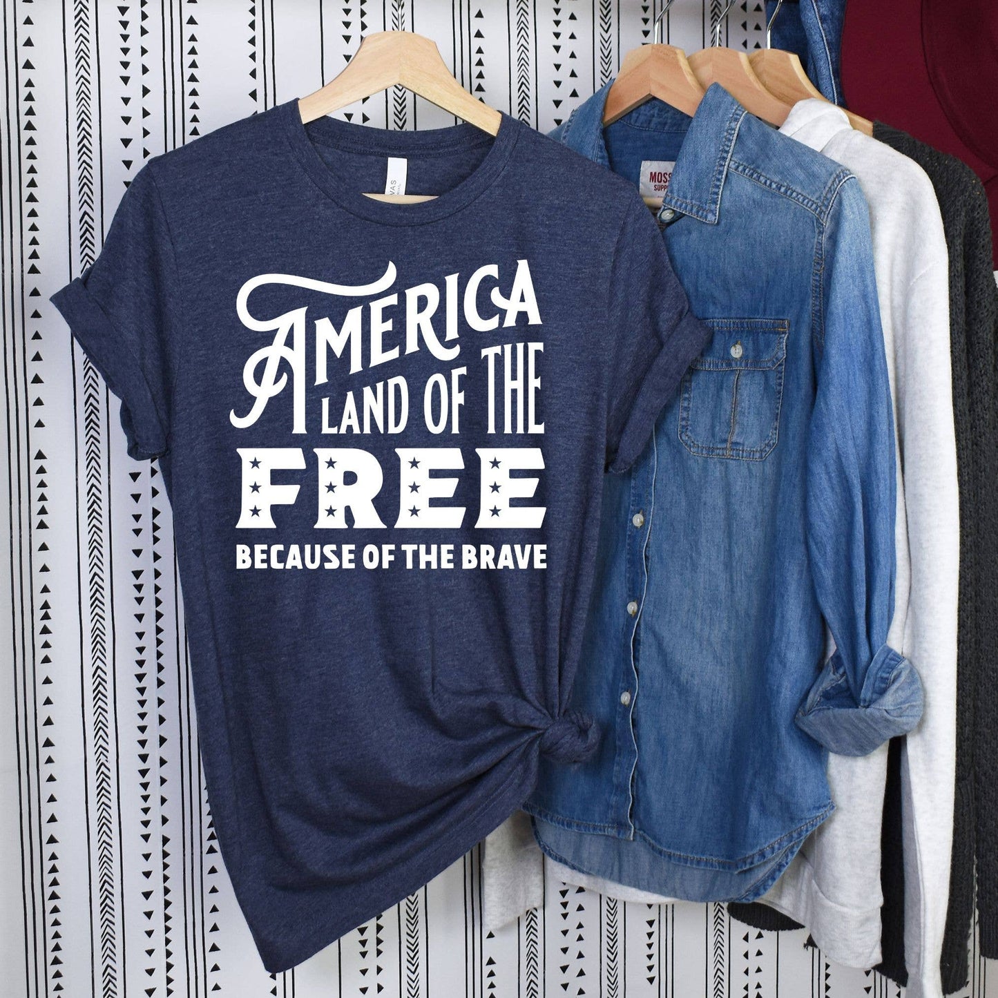 Land of the Free Navy Tee