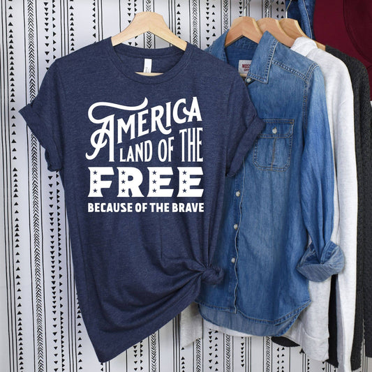 Land of the Free Navy Tee