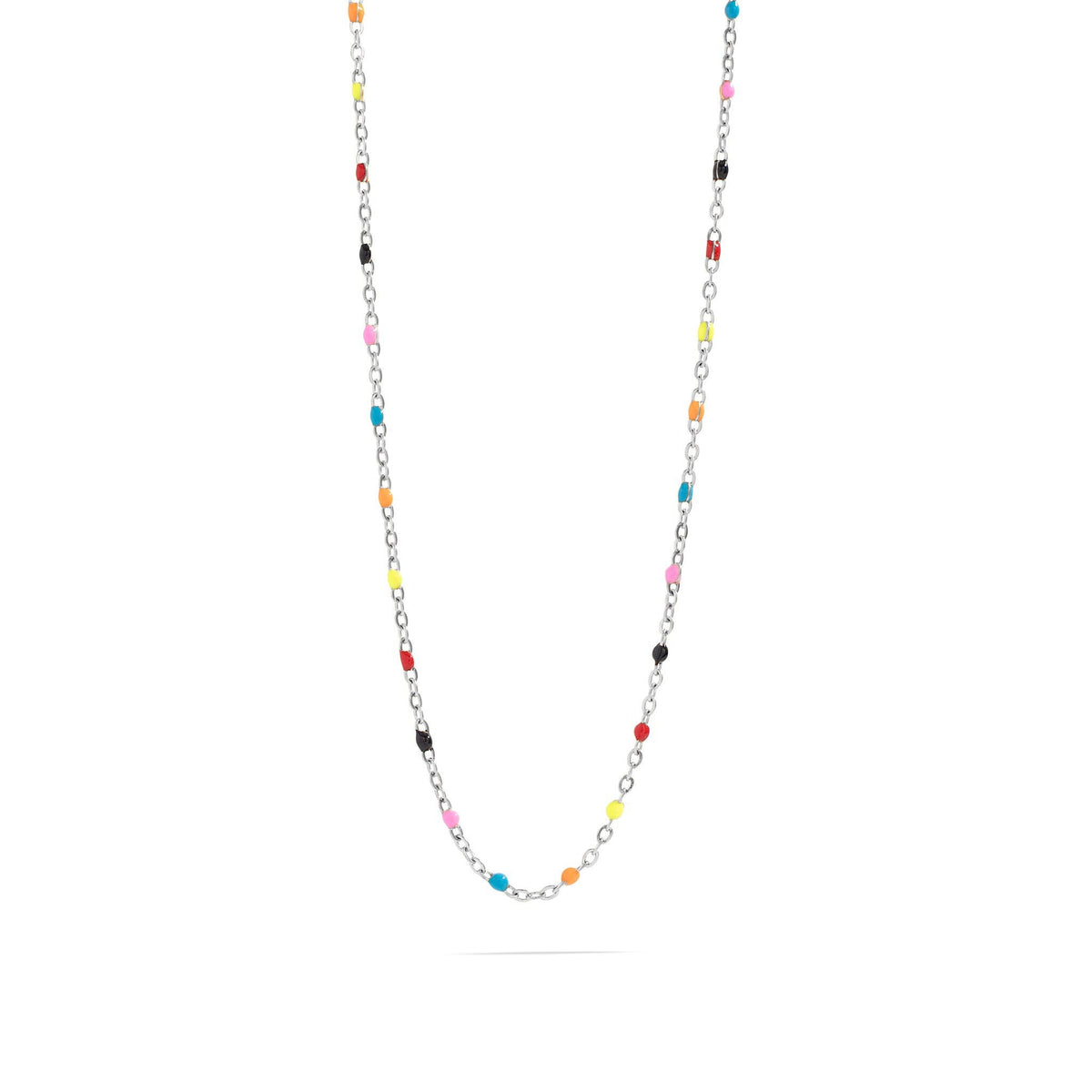 18K Gold PVD Stainless Steel Multi Confetti Chain Necklace
