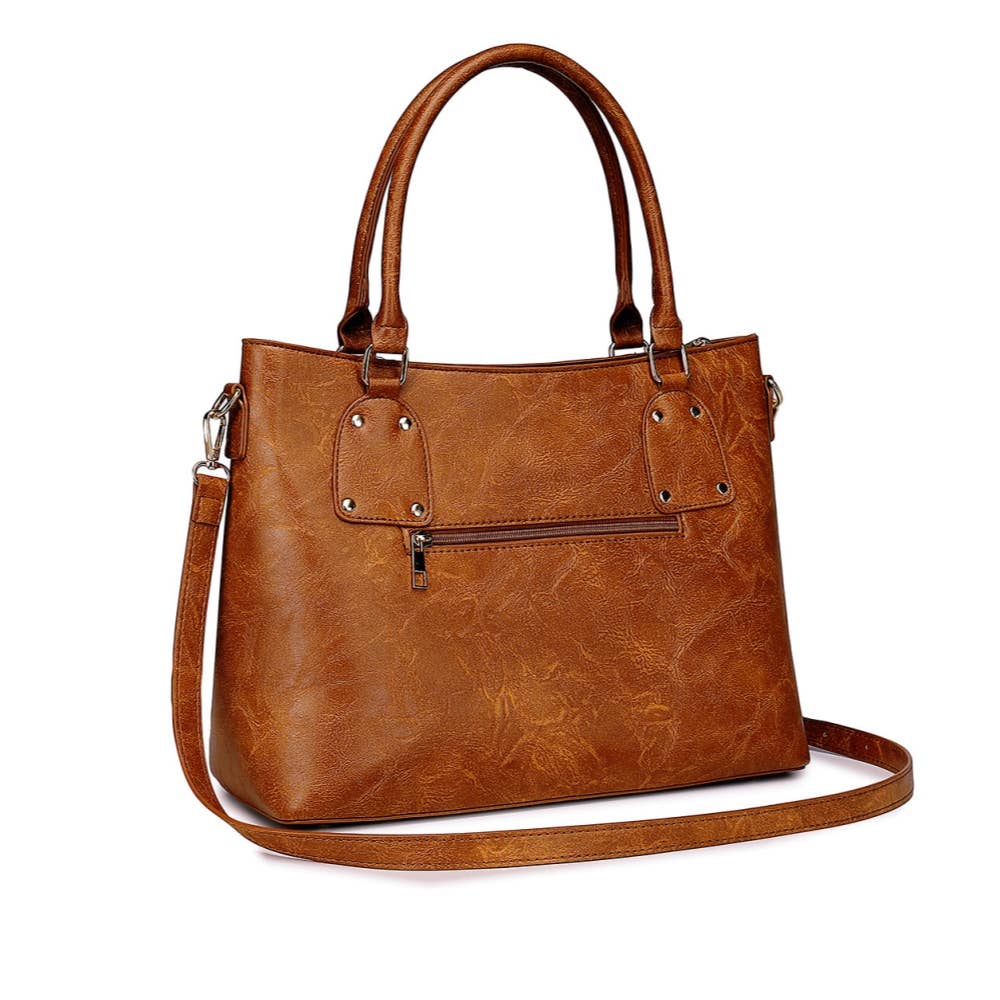 Cow print handbag with clutch