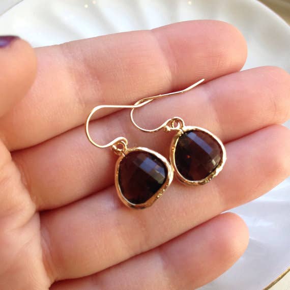 Smoky Brown and Gold Earrings