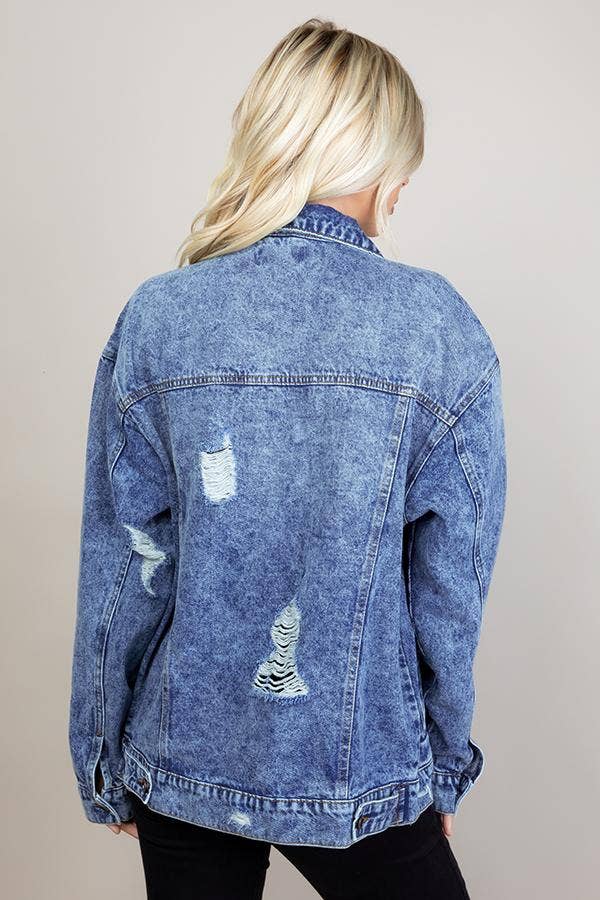 Destroyed Oversize Denim Jacket
