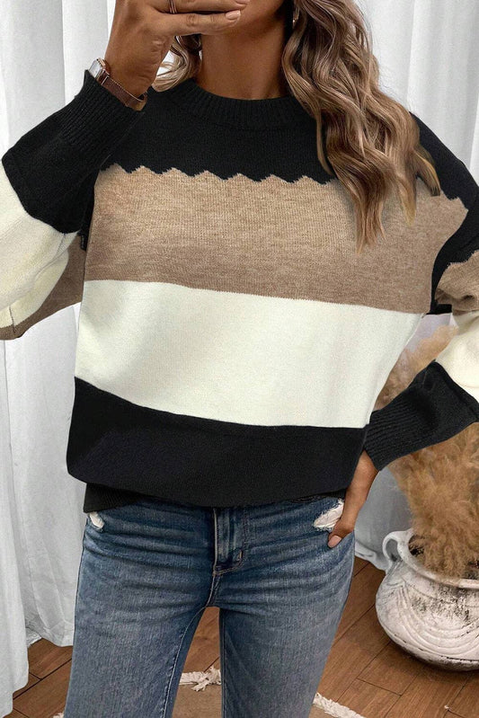 Black Colorblock Sweater