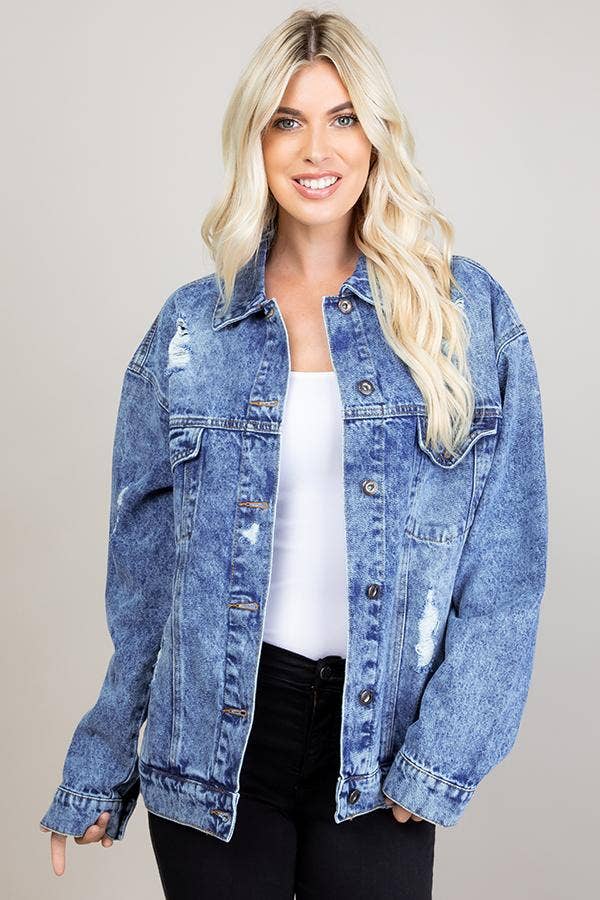 Destroyed Oversize Denim Jacket
