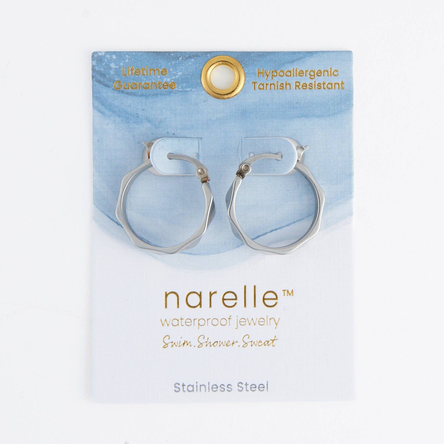 Waterproof Earrings Abstract Hoop
