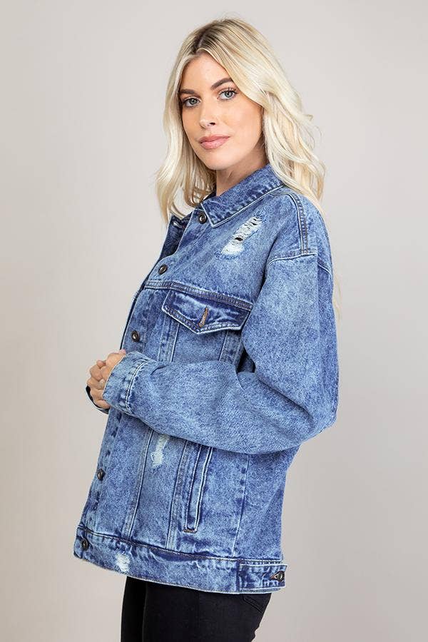 Destroyed Oversize Denim Jacket