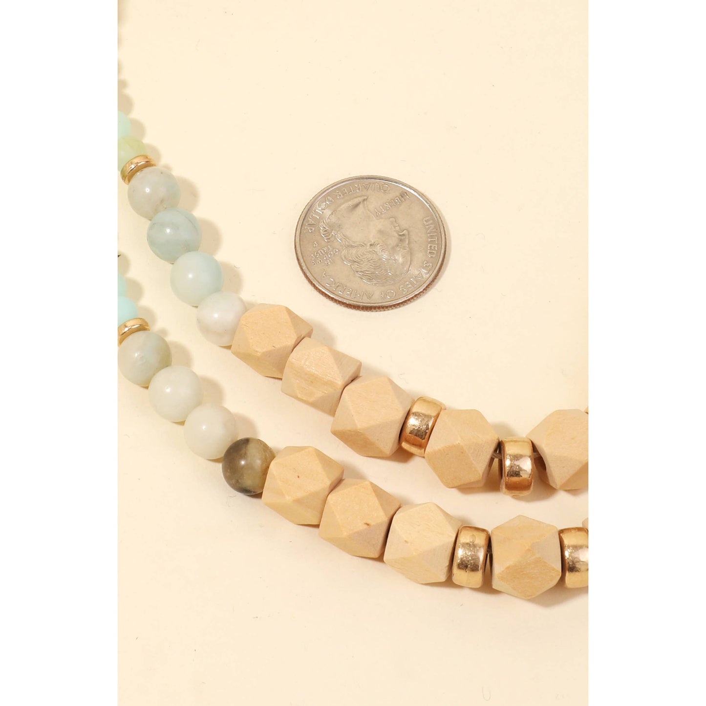 Layered Mixed Wooden Beaded Necklace