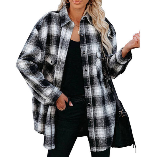 Black and white plaid shirt